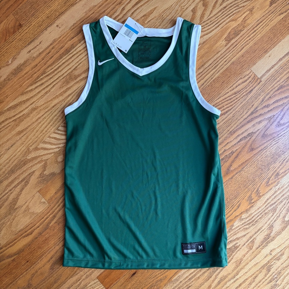 Nike Green and White Sports Jersey